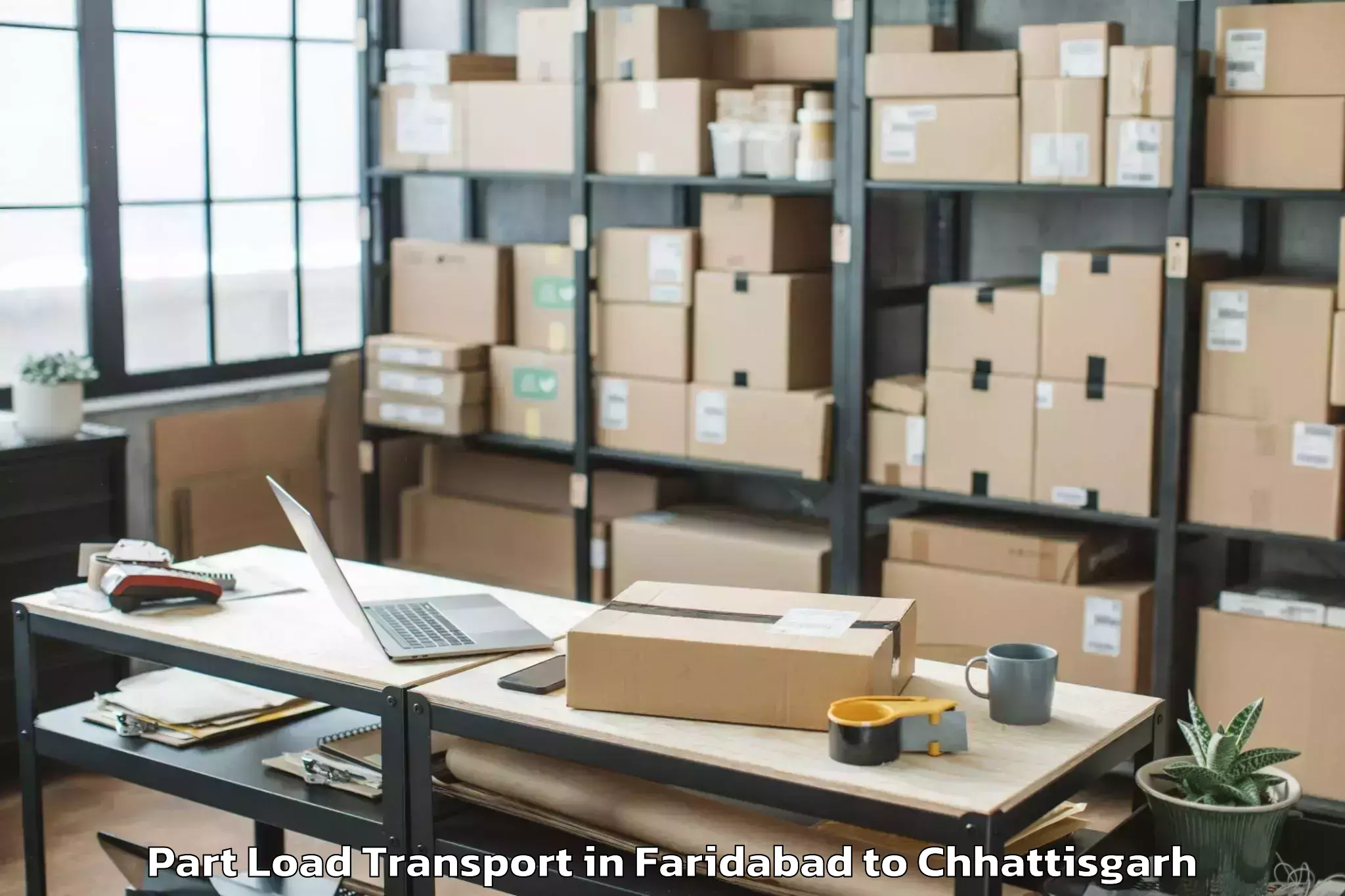 Top Faridabad to Isbm University Gariyaband Part Load Transport Available